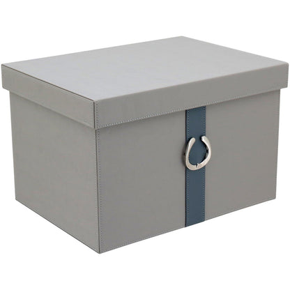 Caixa Organizadora Sintética Cinza 2 Peças Home&Co Saturno