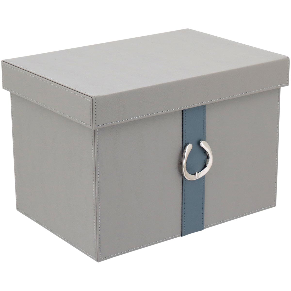 Caixa Organizadora Sintética Cinza 2 Peças Home&Co Saturno