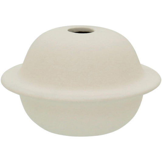 Vaso Cerâmica Branco Joana 7x12cm Decoração Elegante