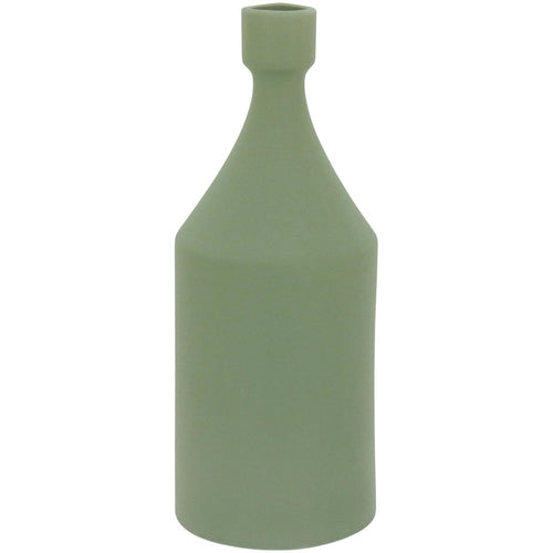 Garrafa Decorativa Cerâmica Verde 23x9cm Emma - À Prova de Vazamentos