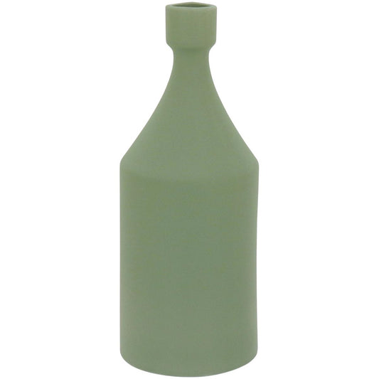 Garrafa Decorativa Cerâmica Verde 23x9cm Emma - À Prova de Vazamentos