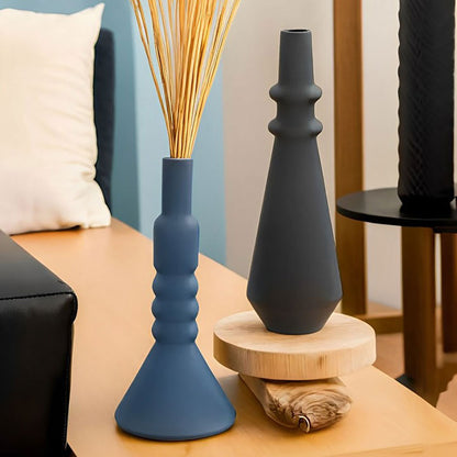 Garrafa Decorativa Cerâmica Azul Galact 24x11cm