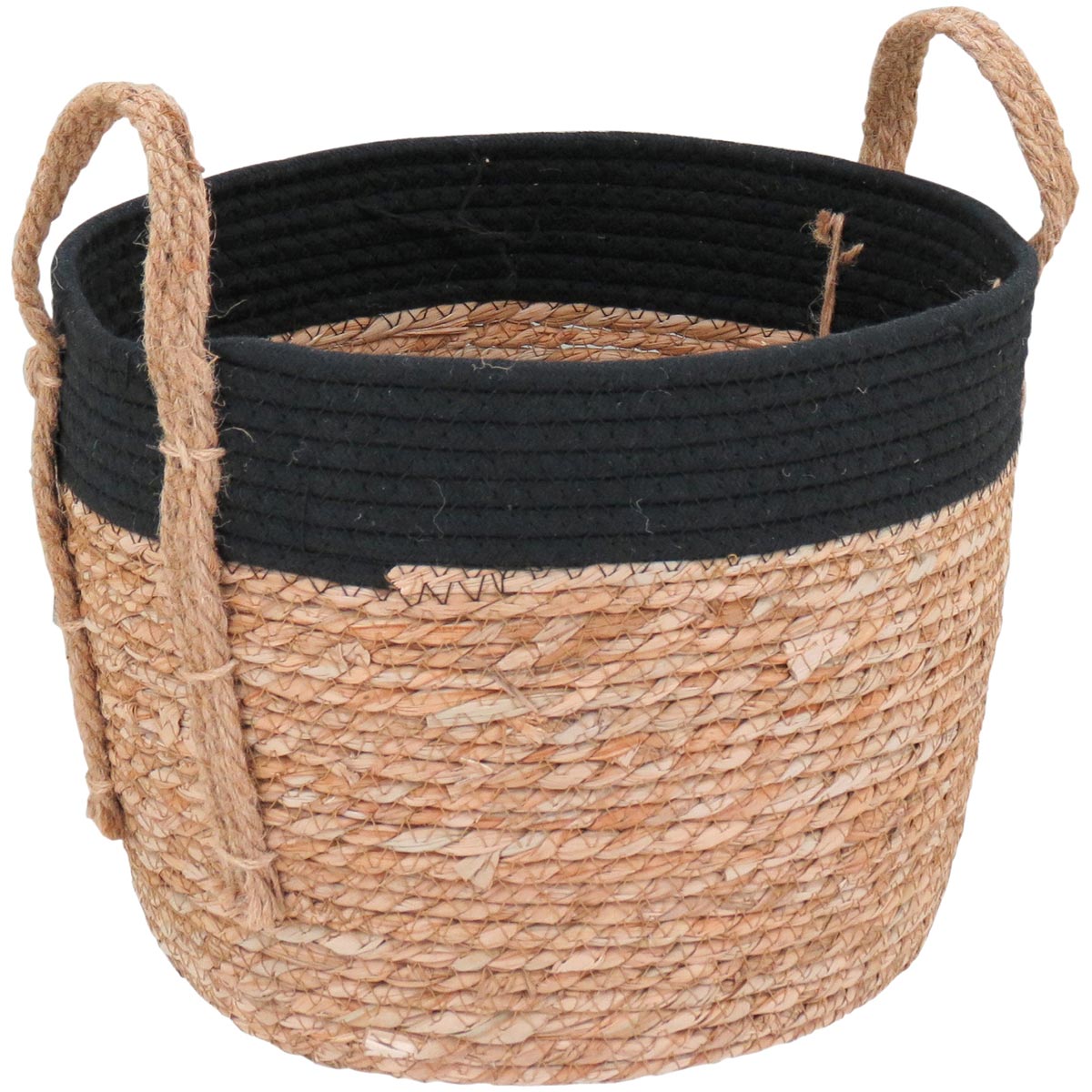 Cesta Organizadora Kigali 3 Peças Fibra Natural Marrom Grande, Médio e Pequeno