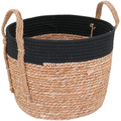 Cesta Organizadora Kigali 3 Peças Fibra Natural Marrom Grande, Médio e Pequeno