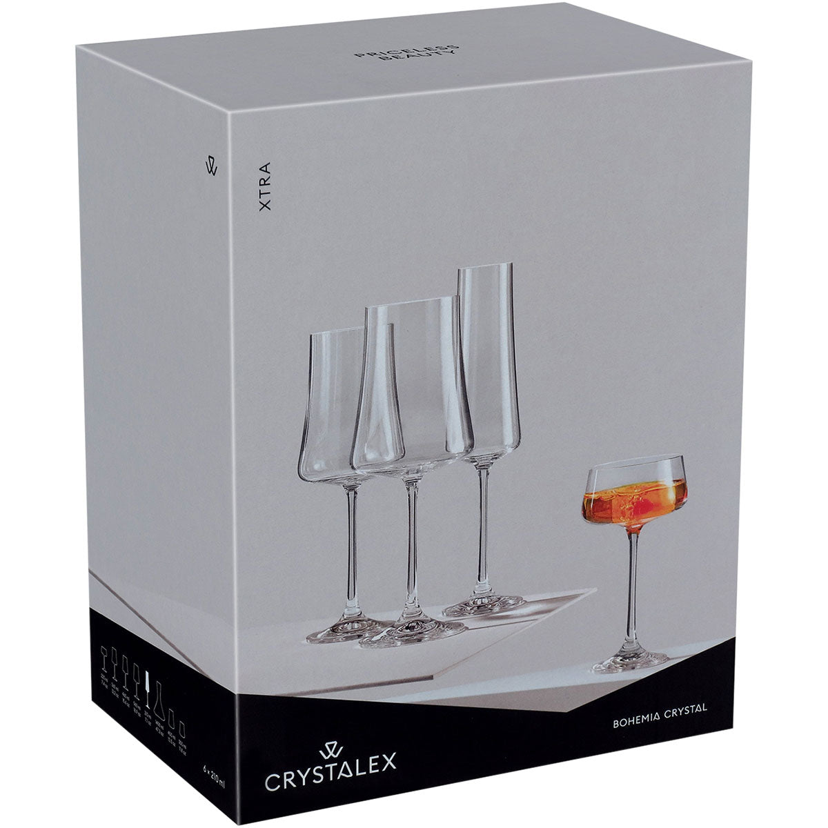 Conjunto 6 Taças Champanhe Bohemia Xtra Cristal 210ml Transparente