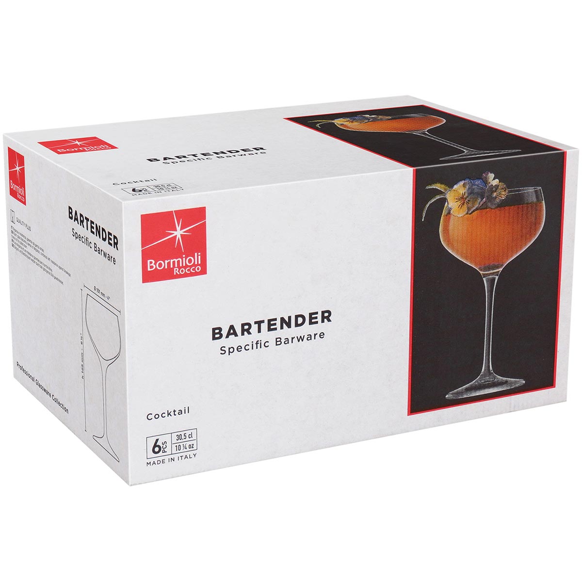 Conjunto 6 Taças Coquetel Coupe Bormioli Rocco Vidro 300ml Transparente