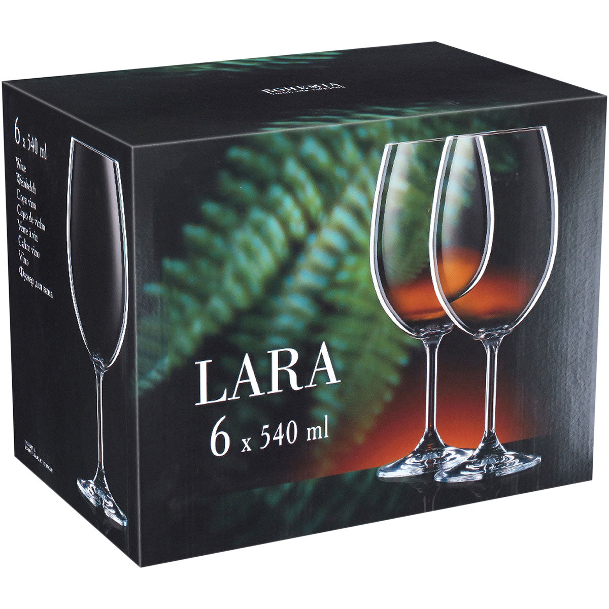 Conjunto 6 Taças de Água Bohemia Lara Cristal 540ml Transparente