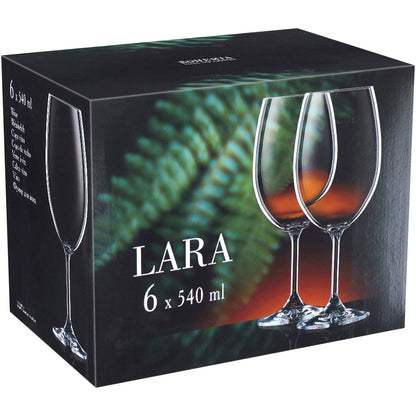 Conjunto 6 Taças de Água Bohemia Lara Cristal 540ml Transparente