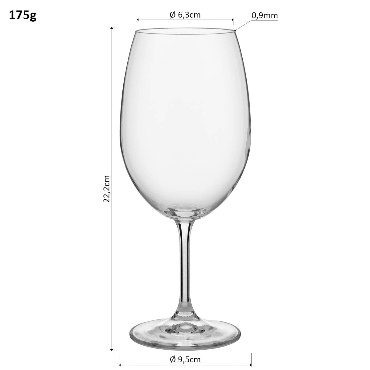 Conjunto 6 Taças de Água Bohemia Lara Cristal 540ml Transparente