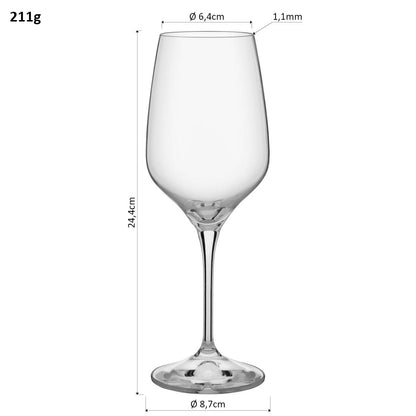 Conjunto 6 Taças de Vinho Bohemia Rebecca Cristal 460ml Transparente