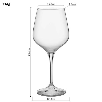 Conjunto de 6 Taças de Água Bohemia Rebecca Cristal 540ml Transparente