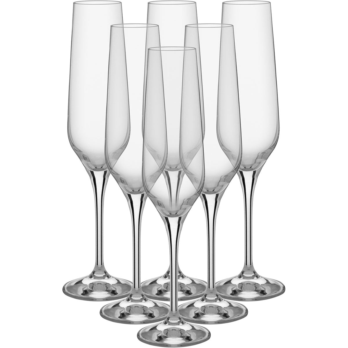 Conjunto 6 Taças de Champanhe Bohemia Rebecca Cristal 195ml Transparente