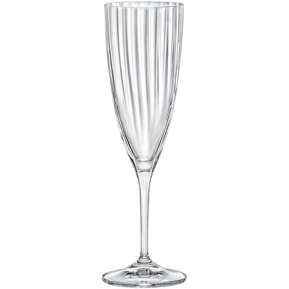 Jogo de 6 Taças de Champanhe Bohemia Kate Cristal 220ml Transparente