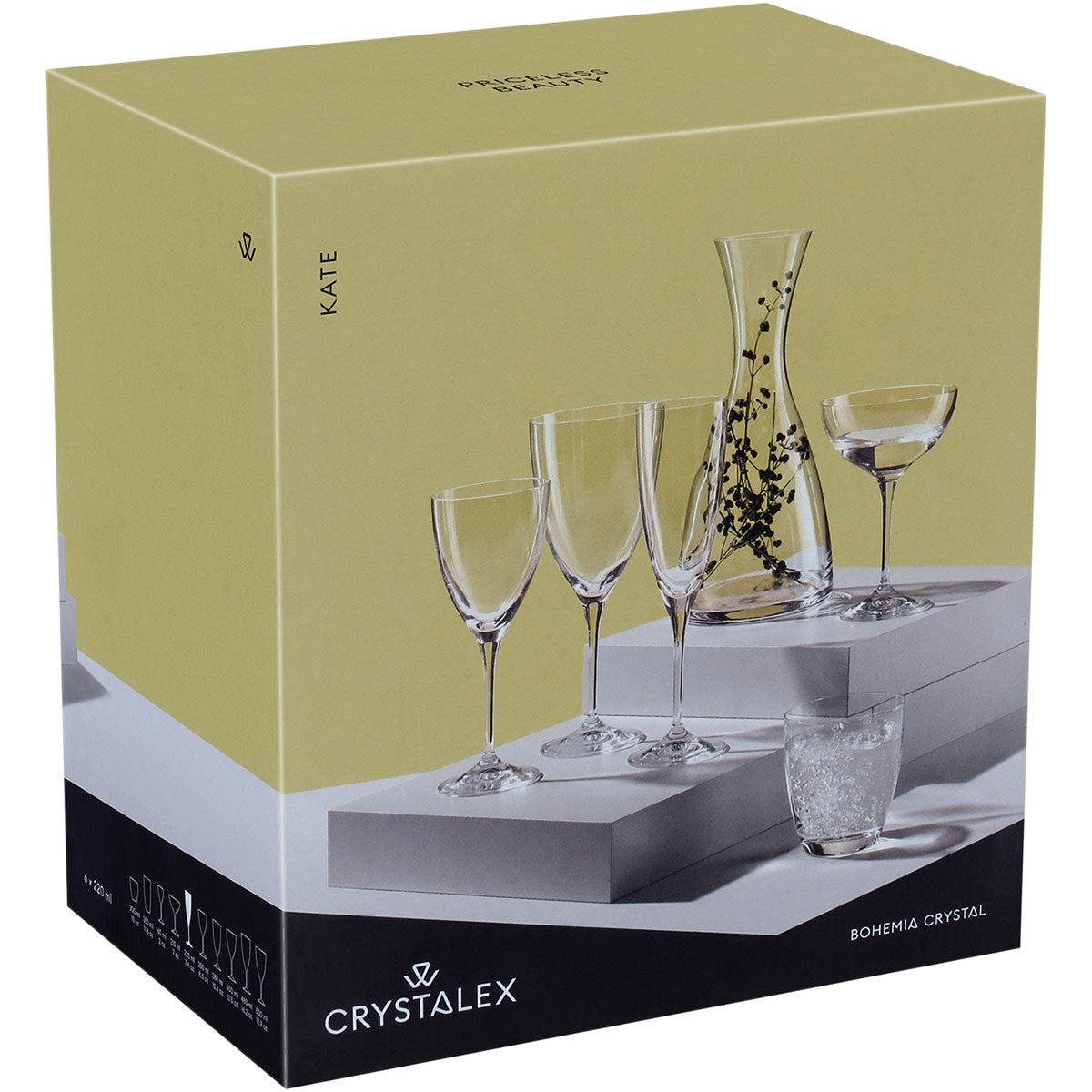 Jogo de 6 Taças de Champanhe Bohemia Kate Cristal 220ml Transparente