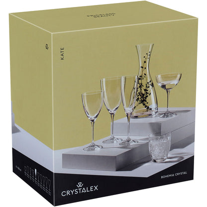 Jogo de 6 Taças de Champanhe Bohemia Kate Cristal 220ml Transparente