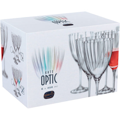 Conjunto 6 Taças de Vinho Bohemia Kate Cristal 400ml Transparente