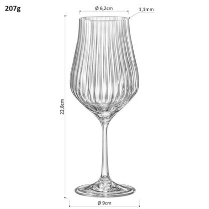 Conjunto 6 Taças de Vinho Bohemia Tulipa Cristal 450ml Transparente