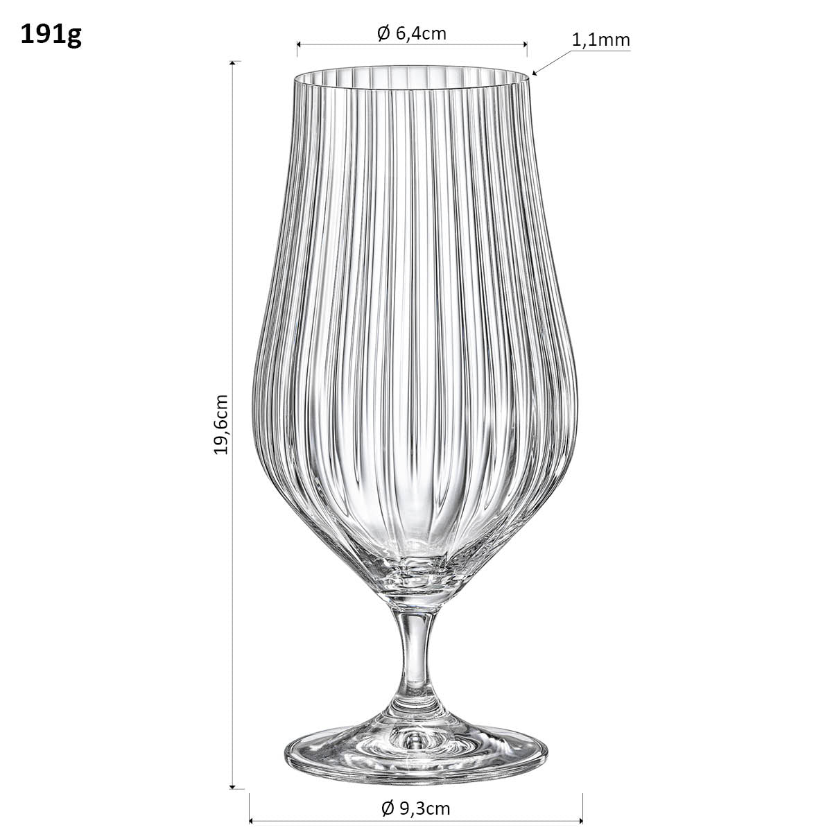 Conjunto 6 Taças Cerveja Bohemia Tulipa Cristal 540ml Transparente