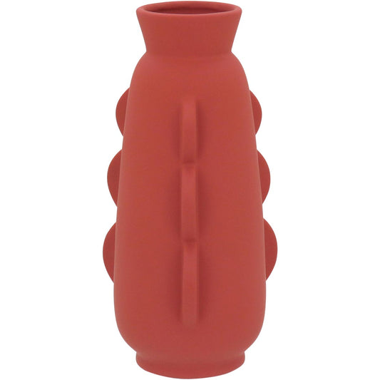 Vaso Cerâmica Luxor Coral 28x14cm para Decoração de Ambientes