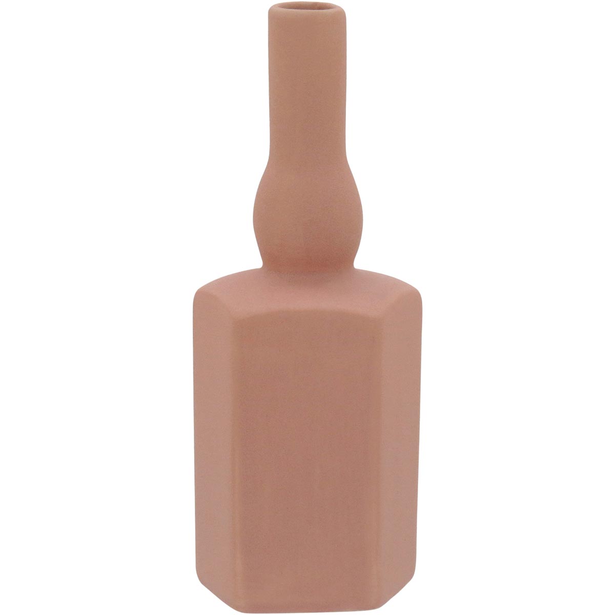 Vaso Cerâmica Galact Rosê 22x8x8cm para Decoração de Ambientes