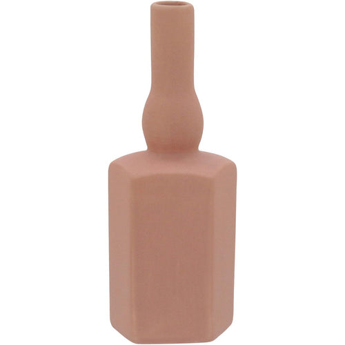 Vaso Cerâmica Galact Rosê 22x8x8cm para Decoração de Ambientes