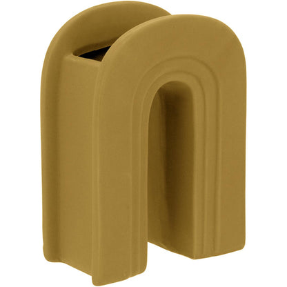 Vaso Cerâmica Amarelo Opala 18x14x7cm para Decoração de Ambientes