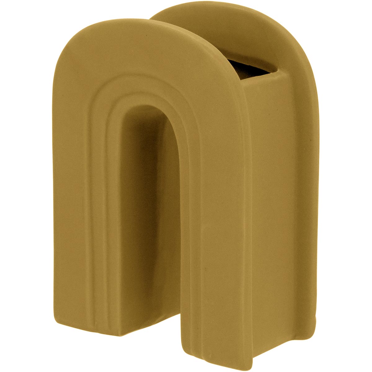 Vaso Cerâmica Amarelo Opala 18x14x7cm para Decoração de Ambientes