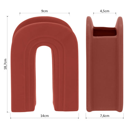 Vaso Decorativo Cerâmico Coral Opala 18x14x7cm para Arranjos Florais