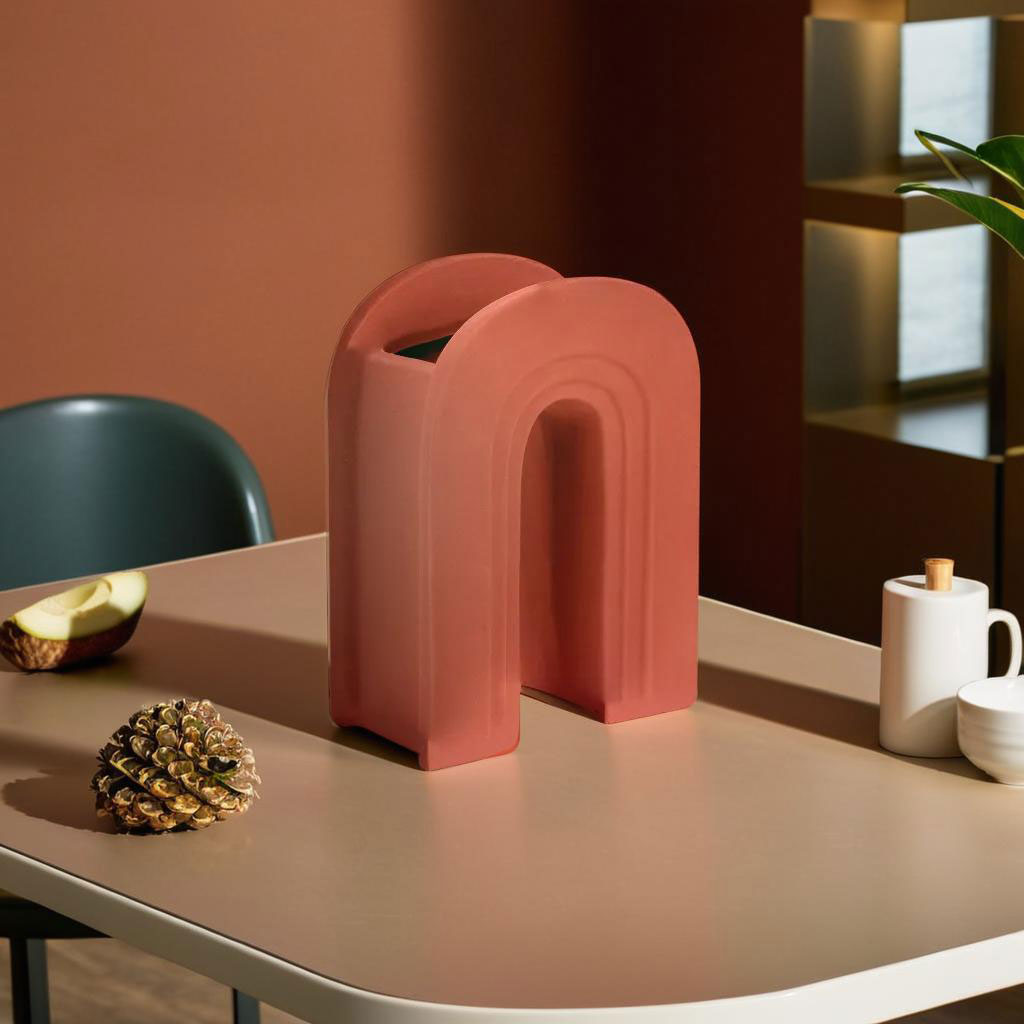 Vaso Decorativo Cerâmico Coral Opala 18x14x7cm para Arranjos Florais