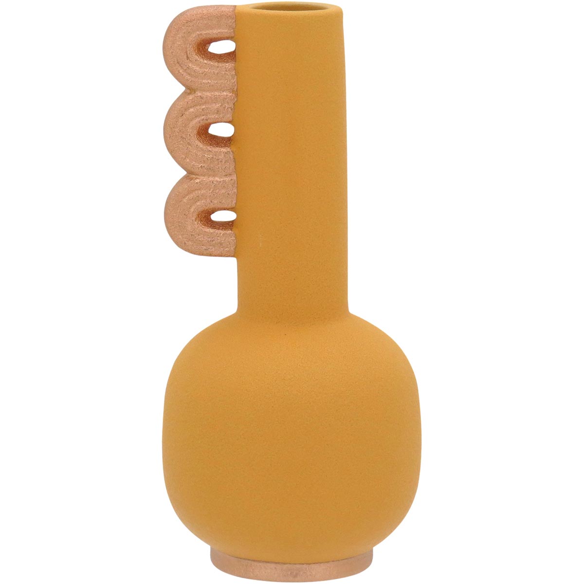 Vaso Decorativo Castamar Cerâmica Amarela 20x9x9cm