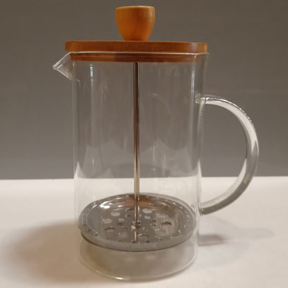 Cafeteira Francesa Balzac 1L Borossilicato Transparente com Tampa Bambu