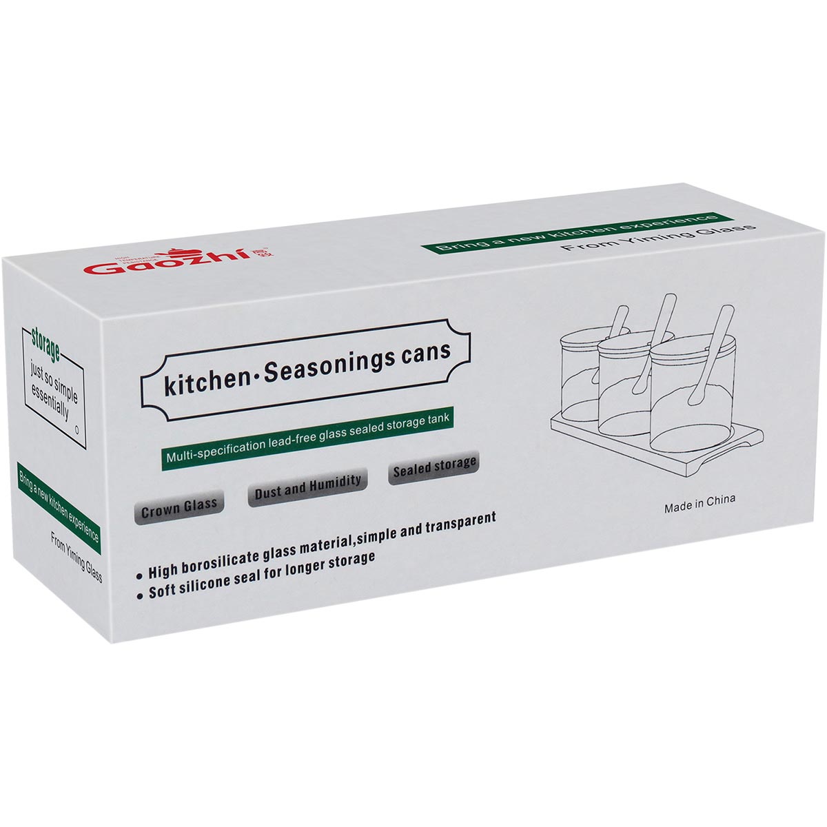 Conjunto de Porta Condimentos 3 Peças Vidro Borossilicato Transparente