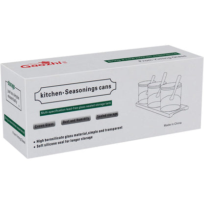 Conjunto de Porta Condimentos 3 Peças Vidro Borossilicato Transparente