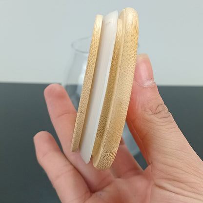 Pote de Vidro Borossilicato 900ml com Tampa de Bambu Transparente 15x11cm