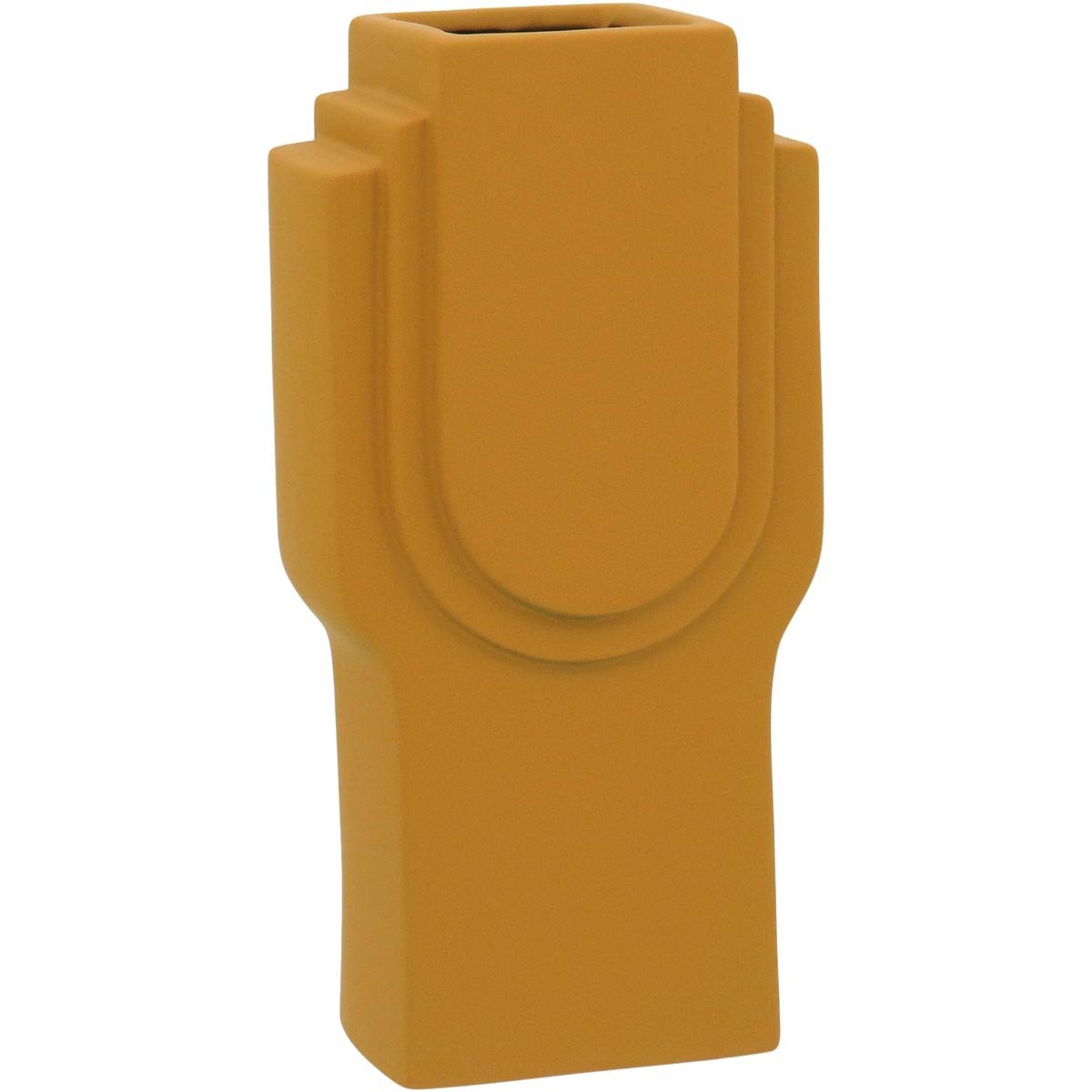 Vaso Cerâmica Amarelo 25x13x9cm Opala Decorativo para Flores