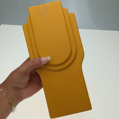 Vaso Cerâmica Amarelo 25x13x9cm Opala Decorativo para Flores