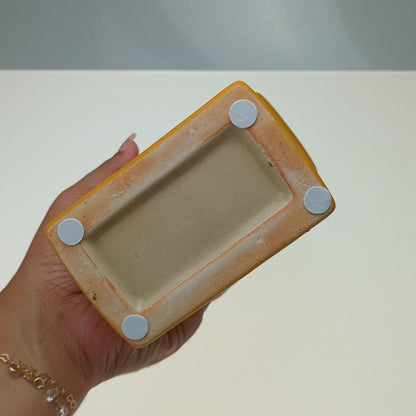 Vaso Cerâmica Amarelo 25x13x9cm Opala Decorativo para Flores