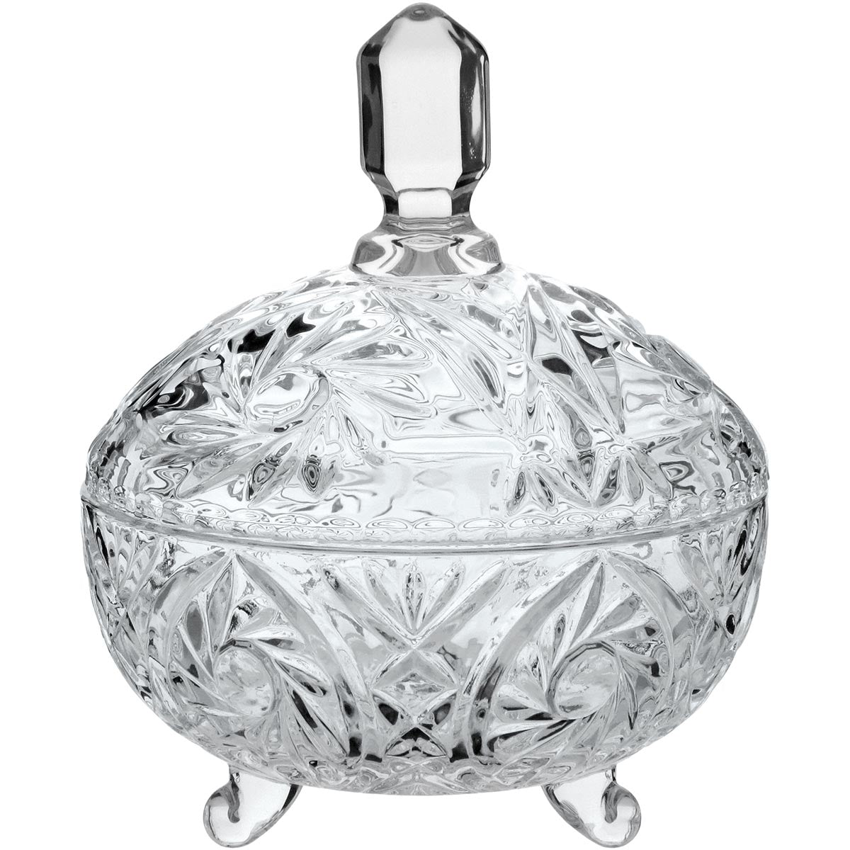 Potiche de Cristal Transparente 19x16x16cm Eco - Armazenar Doces