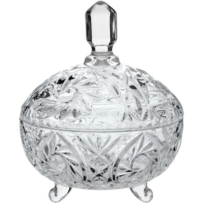 Potiche de Cristal Transparente 19x16x16cm Eco - Armazenar Doces