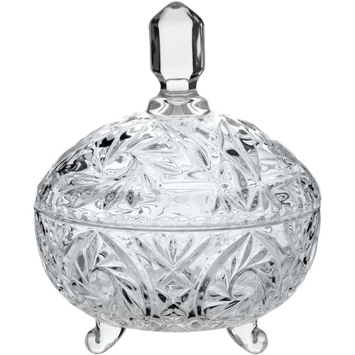 Potiche de Cristal Transparente 19x16x16cm Eco - Armazenar Doces