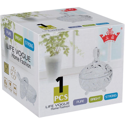 Potiche de Cristal Transparente 19x16x16cm Eco - Armazenar Doces