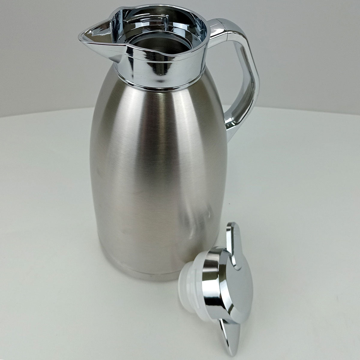 Garrafa Térmica Inox 2L Thermo Prata Parede Dupla 30x14x14cm