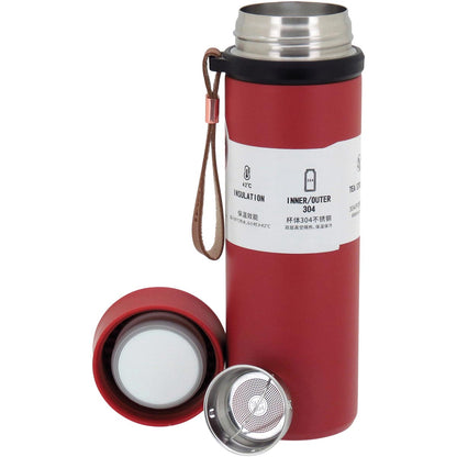 Garrafa Térmica Inox Vermelha 500ml Business Parede Dupla 21x6x6cm