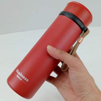 Garrafa Térmica Inox Vermelha 500ml Business Parede Dupla 21x6x6cm