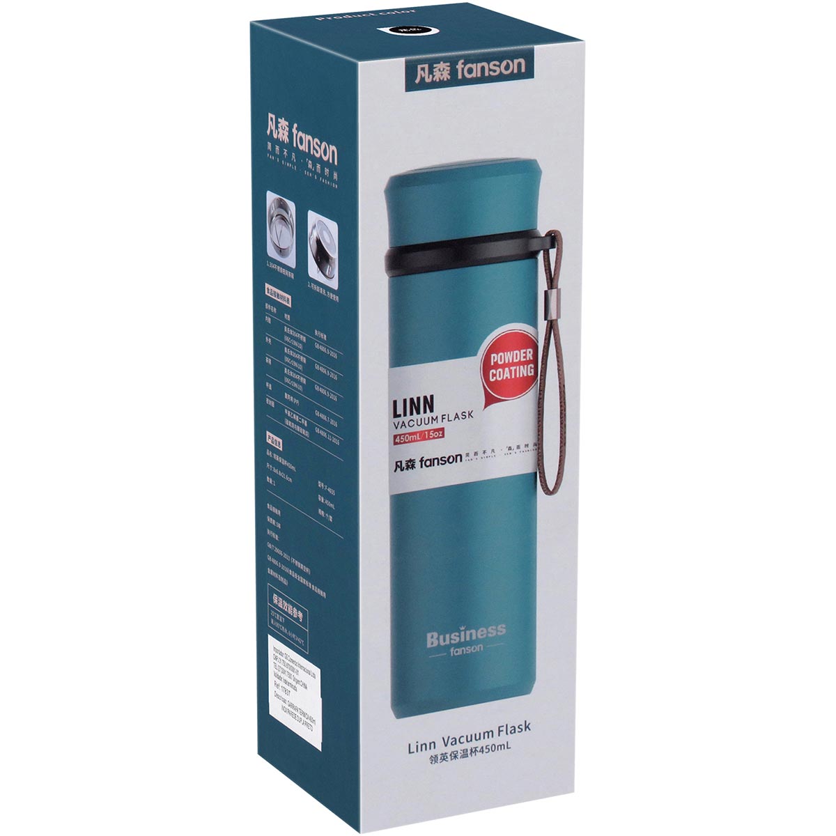 Garrafa Térmica Inox Azul 500ml Business Parede Dupla 21x6x6cm