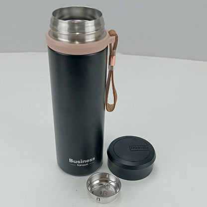 Garrafa Térmica Inox Preto 500ml Business Parede Dupla 21x6cm