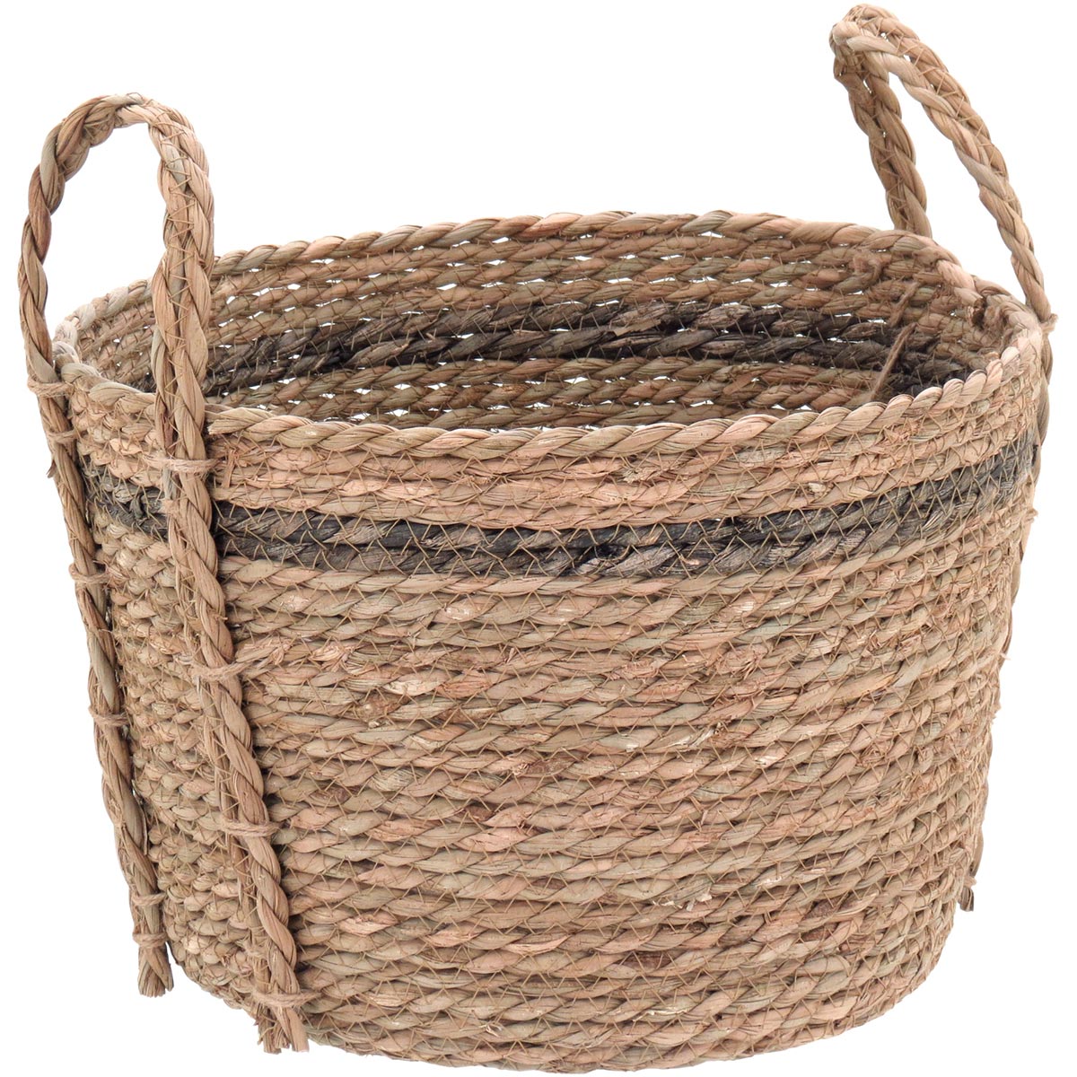 Conjunto de Cestas Decorativas 3 Peças Fibra Natural Marrom