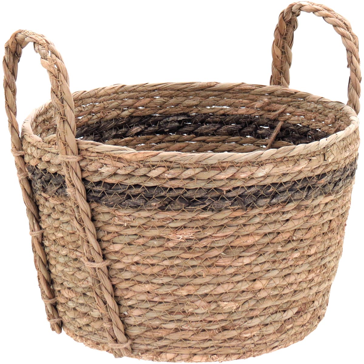 Conjunto de Cestas Decorativas 3 Peças Fibra Natural Marrom