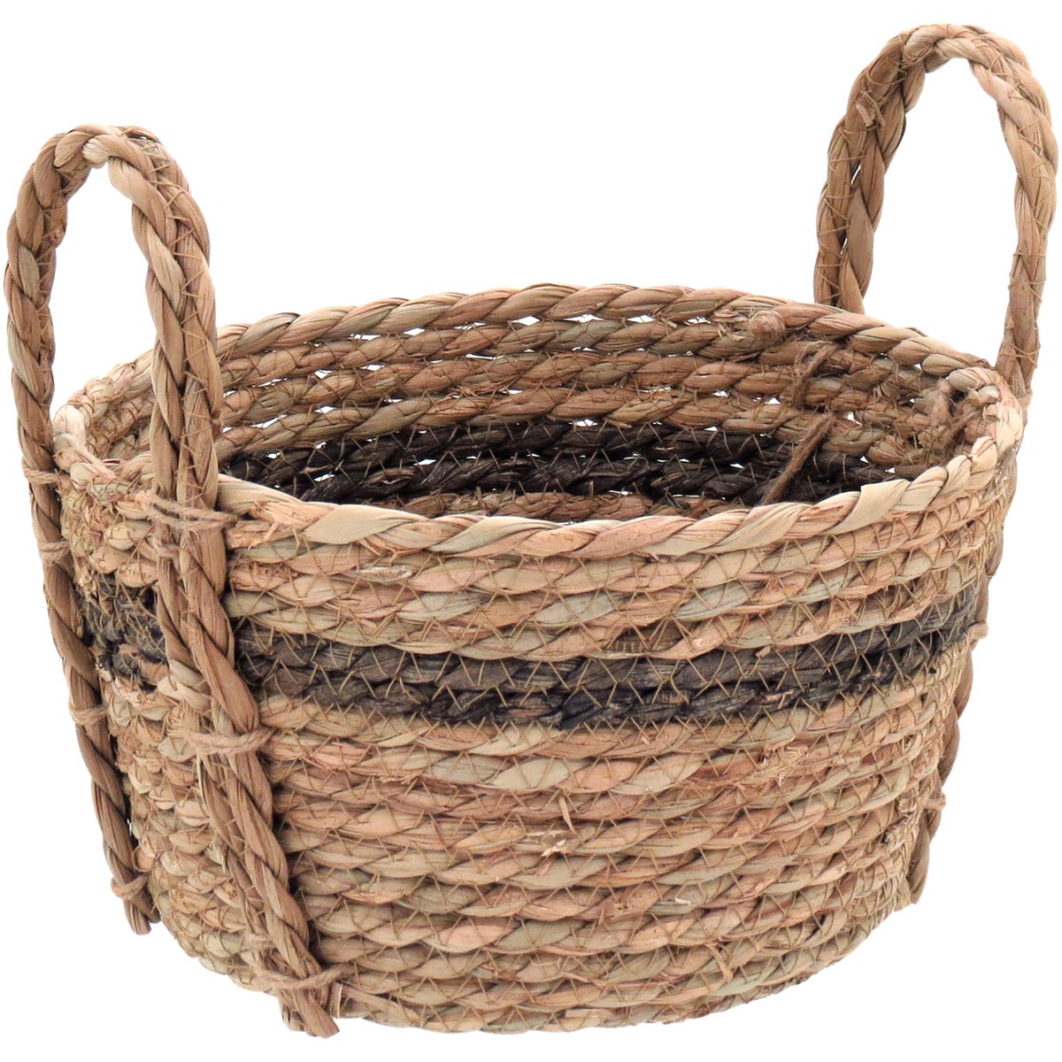 Conjunto de Cestas Decorativas 3 Peças Fibra Natural Marrom