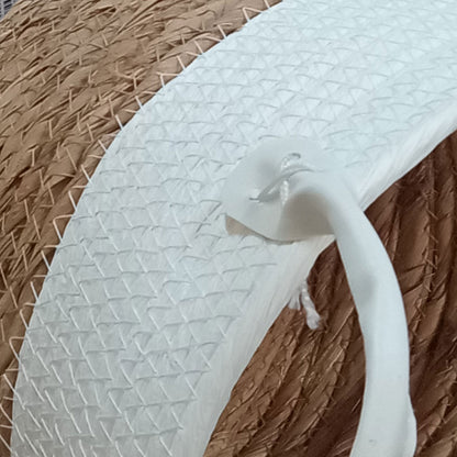 Conjunto 3 Cestas Decorativas Fibra Branca Poneso - Organizador 32,4cm